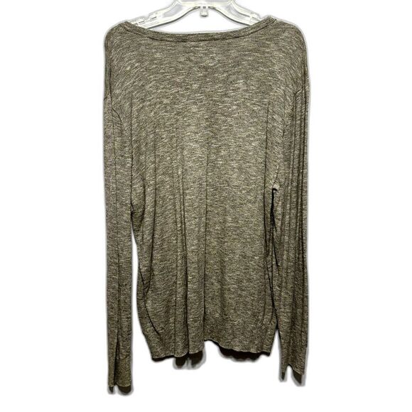 American Eagle Sweater Cotton Tight Knit Long Sleeve V-Neck Beige Mens size XL - Picture 7 of 7